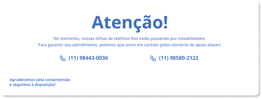 Aviso telefone